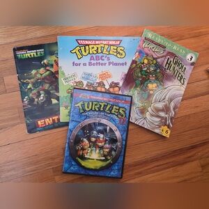 Teenage Mutant Ninja Turtles Book/ DVD Lot Ghoul Hunters, ABC's, Secret Ooze